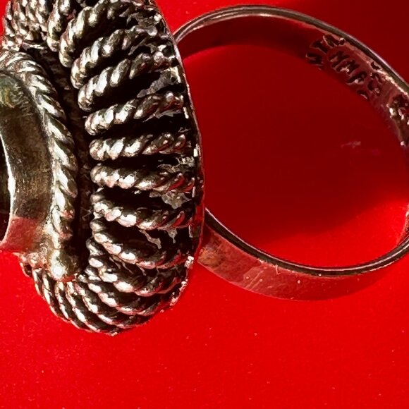 VTG Taxco Mexico Poison Ring Eagle 3 Signed ADJ size - Picture 3 of 5